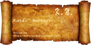 Kató Norbert névjegykártya