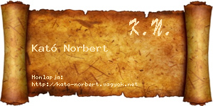 Kató Norbert névjegykártya